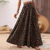 2025 Spring/Summer Leopard Print High-Waisted Midi Skirt