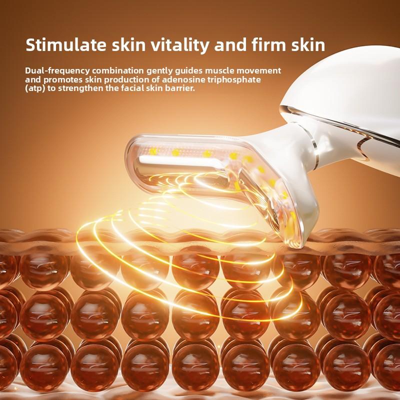 Novo Instrumento de Beleza para Pescoço Doméstico Beleza do Pescoço Vibração Facial Aquecimento Lifting Sulco Nasolabial Massageador Facial de Microcorrente