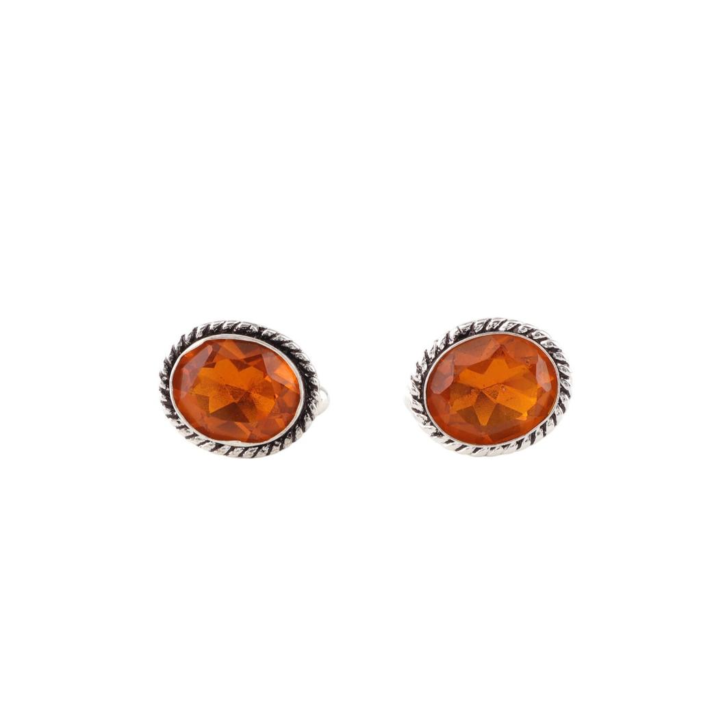 Citrine Gemstone 925 Sterling Silver Jewelry Cufflinks Men's Party Accessories CL-1-11