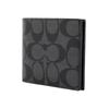 Coach Billfold Wallet 10 Compact Multi-Card Short Folded Canvas PVC Men Wallet Black Gray 66551-QBMI5