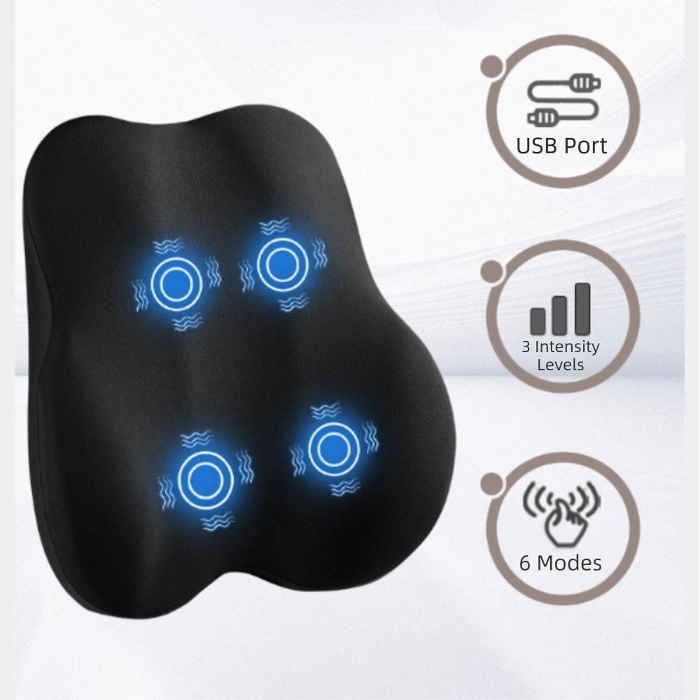 Electric Vibration Car Seat Massage Cushion Ergonomic Car Seat Back Waist Cushion Office Chair