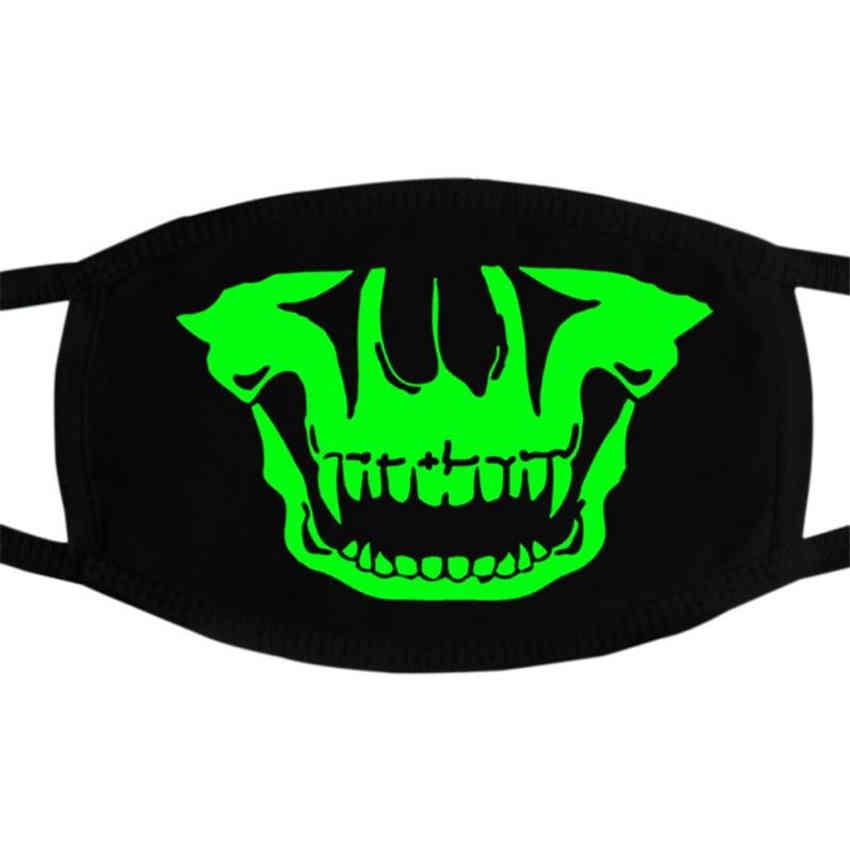 Unisex Luminous Skull Scarey Masks Black Half Face Personality Fashionable Halloween Cosplay Props