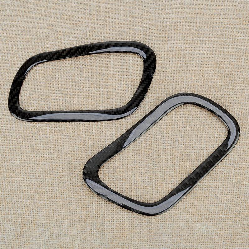 2Pcs Black Carbon Fiber Car Interior Door Handle Ring Cover Trim Frame Decor Fit for Infiniti G37 2-Door 2010 2011 2012 2013