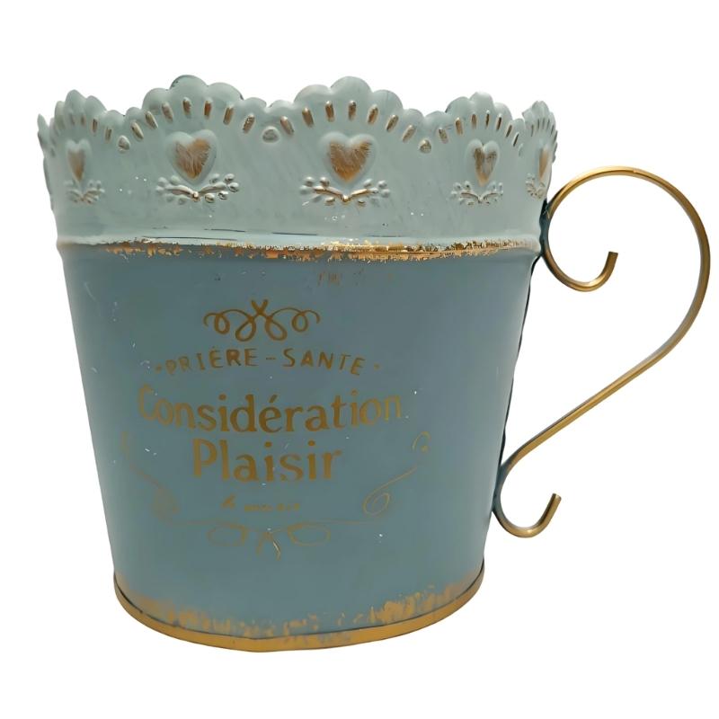 Vaso da Fiori in Ferro Embossé di Pizzo Fioriera Vaso da Fiori da Scrivania Fioriera per Piante Vaso da Piante Secchio per Piante da Balcone Per Piante o Oggetti Decorativi