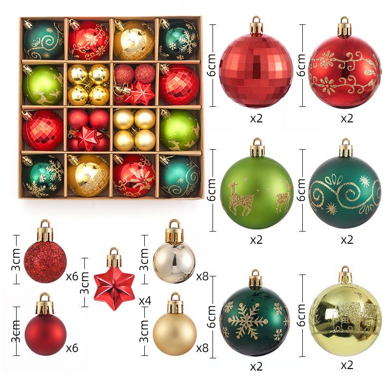 Christmas Decorations 44 Sets Electroplating Painted Balls New Christmas Balls Christmas Tree Pendants Christmas Balls