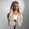 Blonde Ombre Synthetische Perücke für Frauen Lang Wasserwelle Cosplay Lolita Perücke Mittelscheitel Natürliches Haar Hitzebeständig