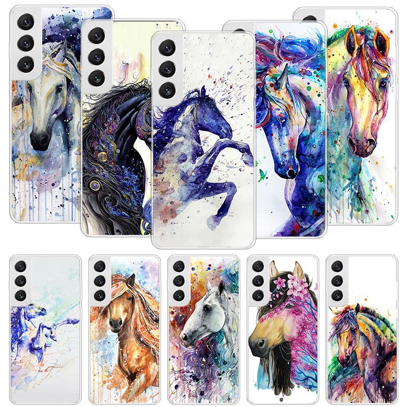 Animal Oil Painting Horse Phone Case For Samsung Galaxy S26 S25 Edge S24 S23 FE S22 Ultra S21 Plus S20 + Fundas Cover Coque Gala