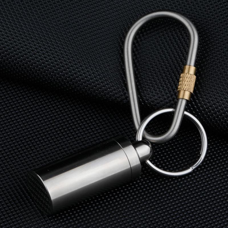 Outdoor Camping Titanium Alloy Carabiner Brass Locking Hook with Loop for Keys Backpacks, and Simple D-Rings