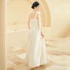 2025 Simple Forest Style Satin Spaghetti Strap French Wedding Dress