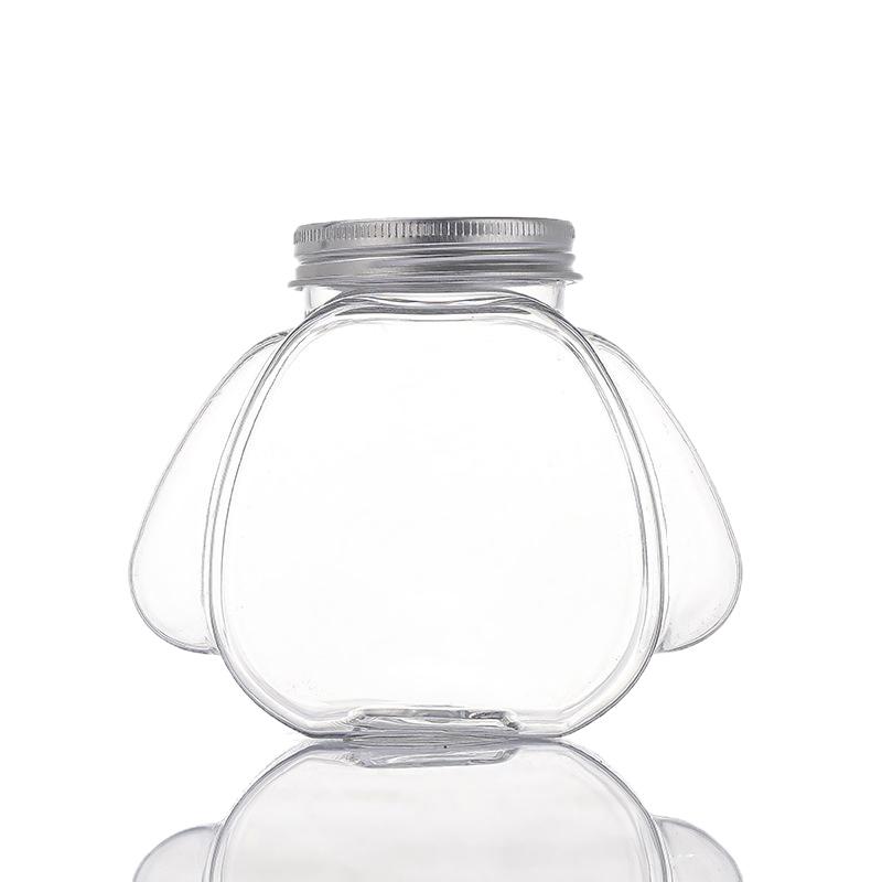 1Pc 350Ml Cute Dog Pet Bottle Clear Milk Tea Bottle Water Bottle Portable Coffee Juice Cold Drinking Cup Drink Bottle