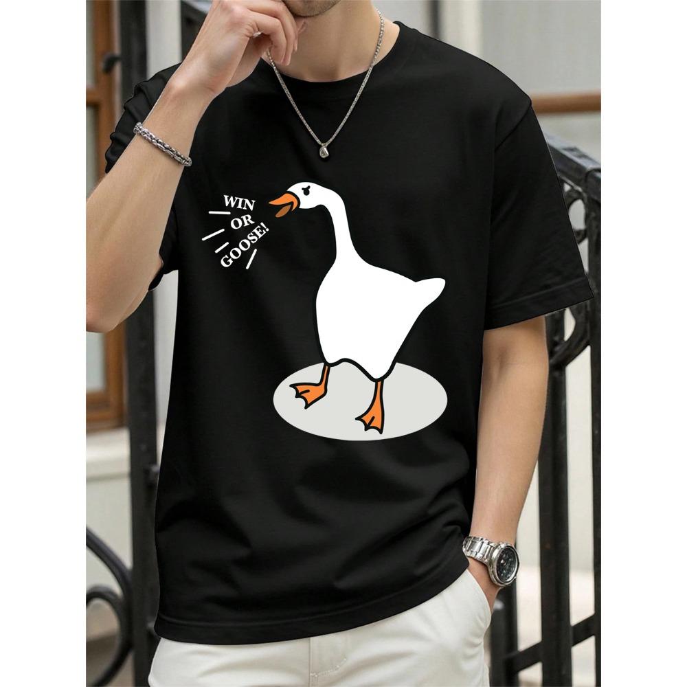Win Or Goose Printed T-Shirts Womens Summer Cotton Tops Loose O-Neck Comfortable Short Sleeve T Shirts Womans Clothes