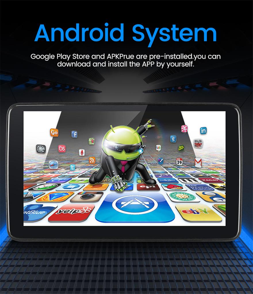 10.1" Touch Screen Android 9.0 Car Rear Seat Headrest Monitor 2+32G Video Player