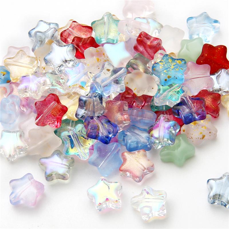 10-Piece Pentagram & Heart-Shaped Beads Set for DIY Necklaces & Bracelets