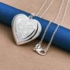 925 sterling silver 16-30 inch exquisite heart-shaped flip up pendant necklace for women's fashion wedding jewelry accessories