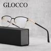Business Casual Men's Presbyopic Glasses Anti Blue Light Reading Eyeglasses Browline Frame Clear Glass Prescription 0 to 6.0