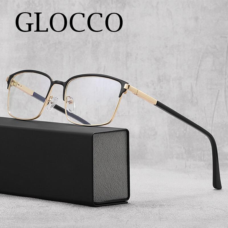 Business Casual Men's Presbyopic Glasses Anti Blue Light Reading Eyeglasses Browline Frame Clear Glass Prescription 0 to 6.0