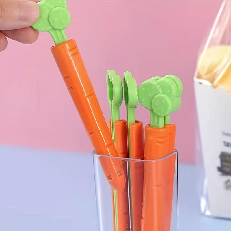 5Pcs Carrot-Shaped PP Sealing Clips – Multi-Purpose Food Bag Clamps for Kitchen & Household (Food Storage Clips)