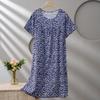 Cotton and silk dress women's summer short-sleeved fashion foreign-style pendulum nightdress mother young 1011 models