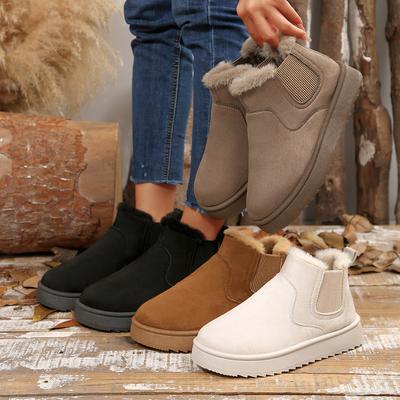 Mode Hiver Femmes Court Chaud Antidérapant Ballerines Plateforme Bottes de Neige Chaussures de Créateur Décontractées Nouvelles Bottines Confortables Zapatos De Mujer