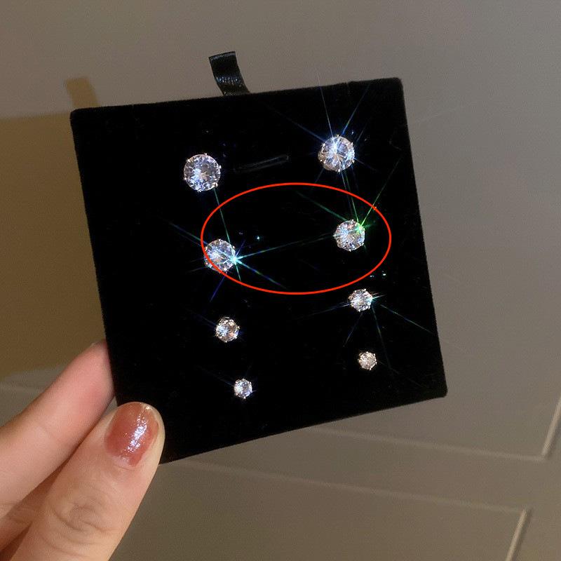 Magnet Magnetic zircon earless ear clips Fashion temperament Simple earrings Versatile new Internet celebrity earrings Women