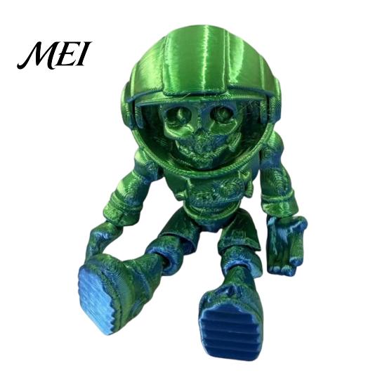 3D-gedruckte Skelett-Dekoration Schädel-Astronauten-Figur, Gelenkige Space-Man-Actionfigur, Schaufenster-Dekoration Halloween Bewegliche Gelenke für