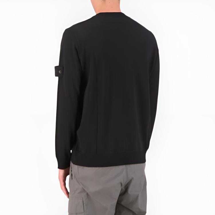STONE ISLAND FW25 Ghost Series Solid Color Crew Neck Logo Patch Long Sleeve Sweater Men Sweater K2S155100074S00FC-V0029