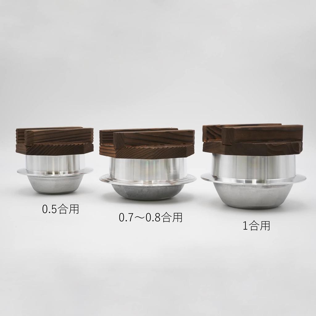 Tonami Shoten Rice Easy to Make with Wooden Made in for Inns and Commercial Use Cooker, 1-Cup Rice, Lid, Japan, Aluminum, Outdoor, Camping, Open-Food