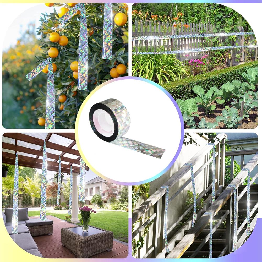 2 Roll Reflective Bird Scare Tape Double Side Bird Repellent Ribbon