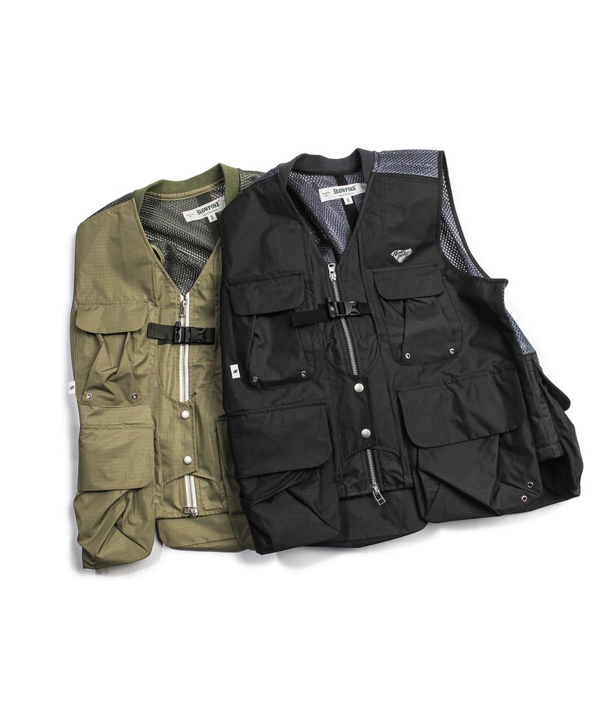 Slowpoke Triple-Wrap Nylon Ripstop Angler Vest (Waterproof) Light Khaki