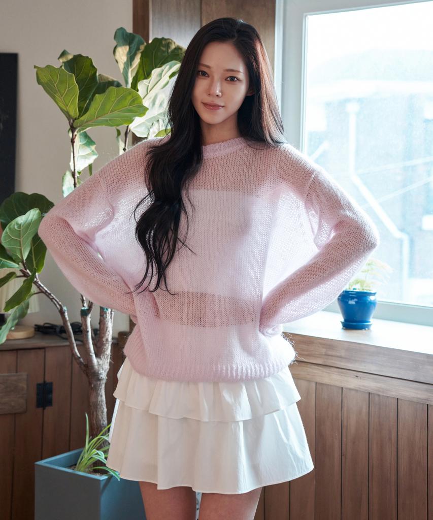 WAARFORWOMAN Wk-24 Sheer Pullover_Lavender