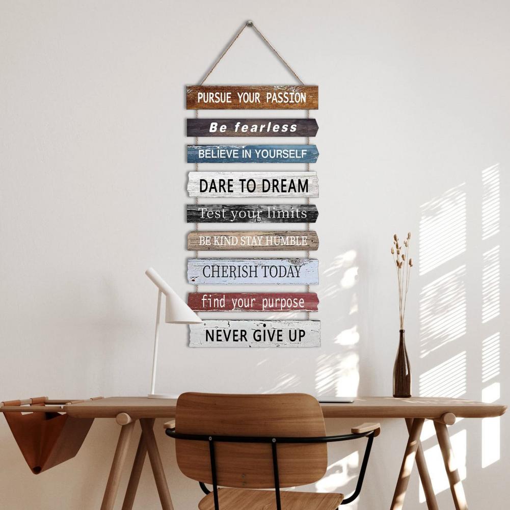Wooden Wall Sign Wooden Plaque Rustic Inspirational Wall Art Decor Wooden Hanging Plaque Positive Quote Sign for Office Bedroom