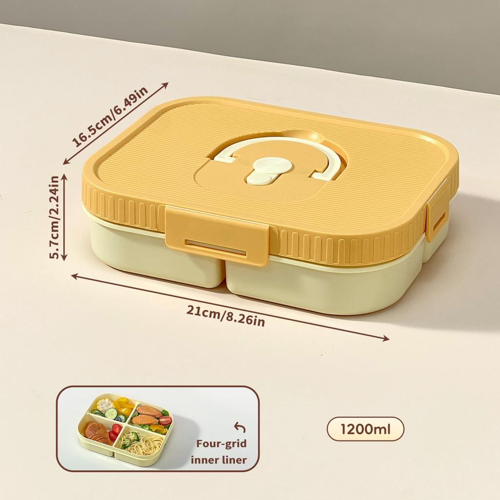 WORTHBUY Large Capacity Plastic Divided Bento Lunch Box Microwave Portable Leak-proof Cold And Hot Food Container For Student