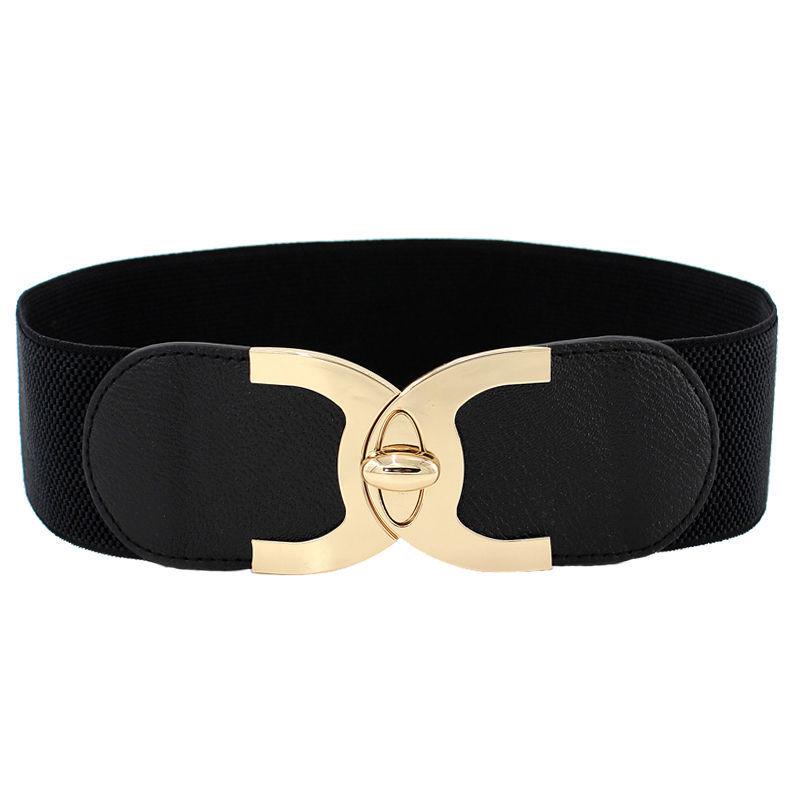 Trendy Womens Black Stretch Waist Belt Offering A Slender Look With Versatile Wear Options