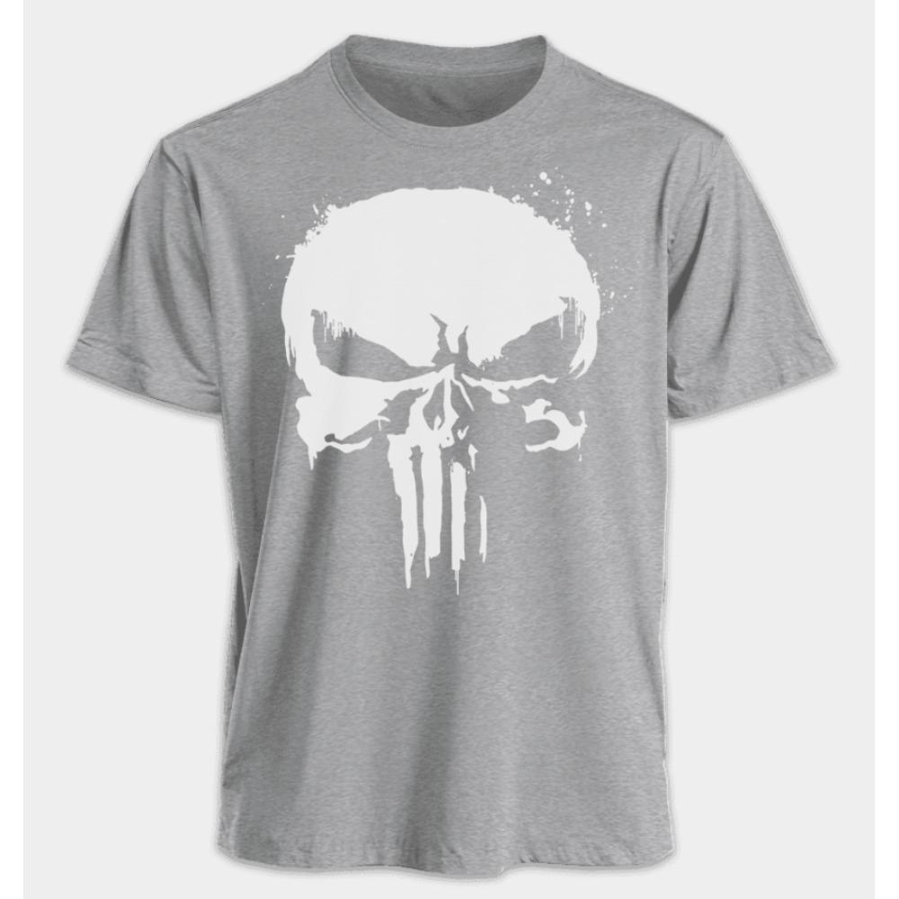 Men's and Women's T-shirts Punisher Summer American Spring and Autumn Basic Loose Sporty Punk Oversized Short-sleeved