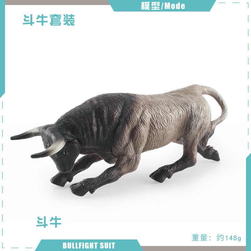 Simulation Spanish Matador Set Static Model North African Bison Bulltamer Solid Static Ornament Toy