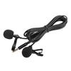 E1 Black Two Head Mini Collar Clip Microphone for Mobile Phone Live Broadcast Recording Interview