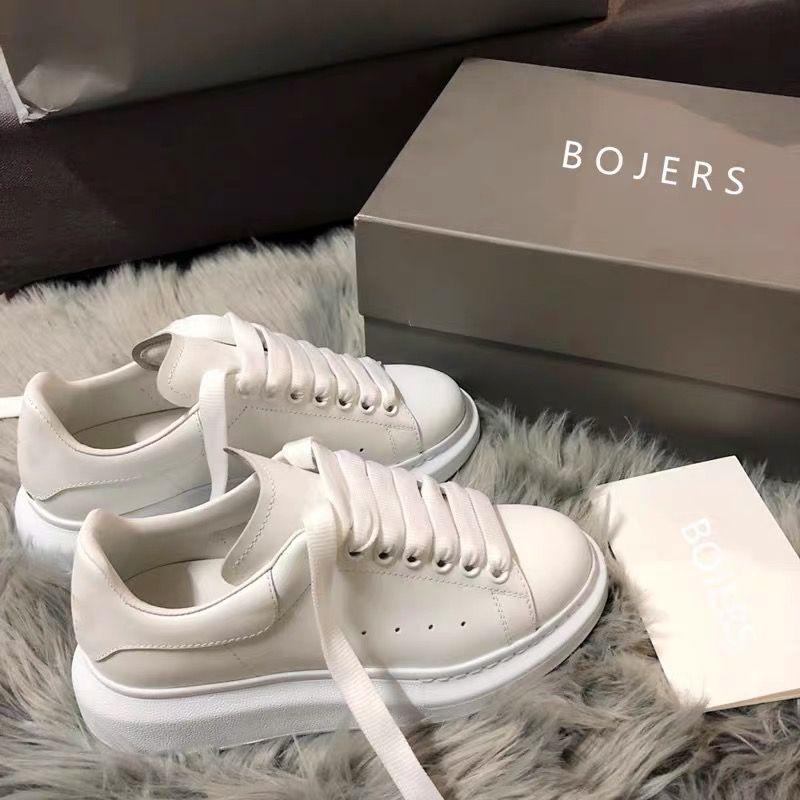 Platform white shoes men's and women's shoes 2025 new leather heightening muffin small casual sports couple board shoes men's