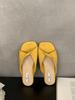 Spring and summer 2025 new retro low-heeled cool slippers women's open-toed soft-soled French one-word fashion shoes
