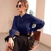 Damen Satin Satin Hemd Frühling Sommer Neu Unabhängige Station Langarm Blusen