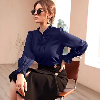 Chemise en Satin Satiné pour Femme Printemps Été Nouvelle Station Indépendante Manches Longues Chemisiers