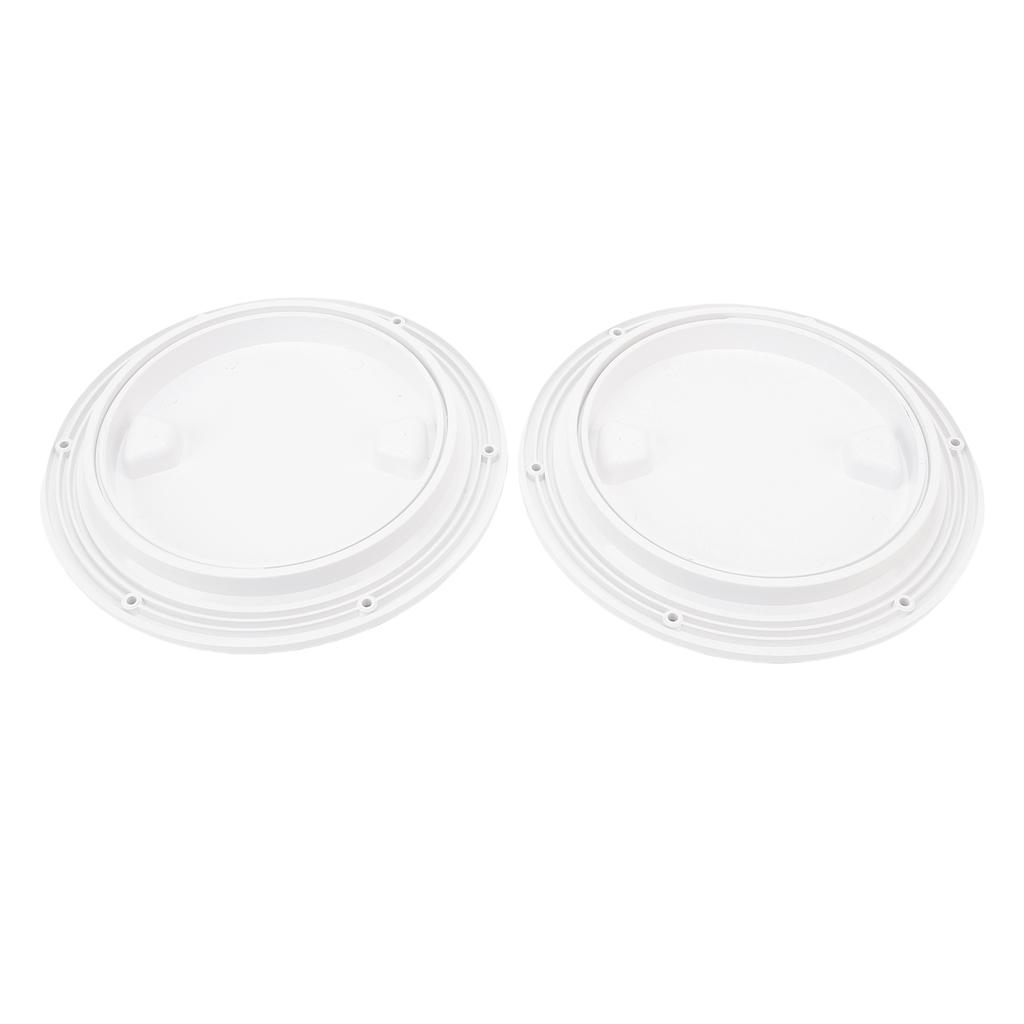 2PCS 8 Inch Deck Plate Round with Detachable Cover Antislip Excellent Rubber Sling Inspection   Cover for Marine Yachts Boat