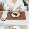 Easy To Clean Placemats Faux Leather Placemats Waterproof Faux Leather Placemat Coaster Set for Dining Table Heat Insulation