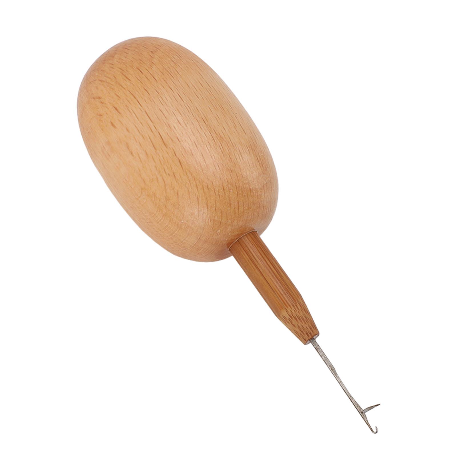 

Egg Shaped Darning Tool with Crochet Hook Wooden Mending Device for Socks Sweater Scarf