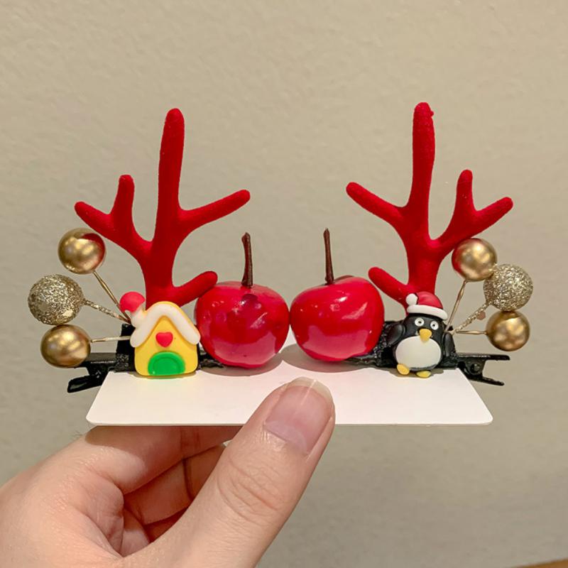 Pinza para el Pelo Colorida Orejas de Ciervo Navideñas Pinza para el Pelo Diadema Diadema de Moda para Niñas Tocado de Halloween Accesorios para el Cabello