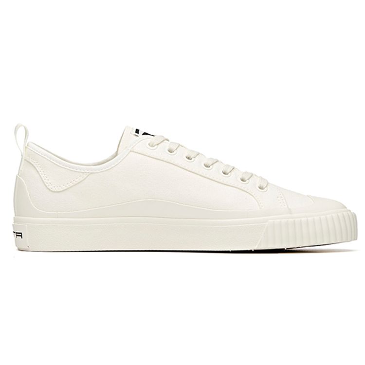Anta Lifestyle Series Non-Slip Wear-Resistant Low-Top Casual Canvas Shoes Men Sneakers Ivory-White 112038661-2