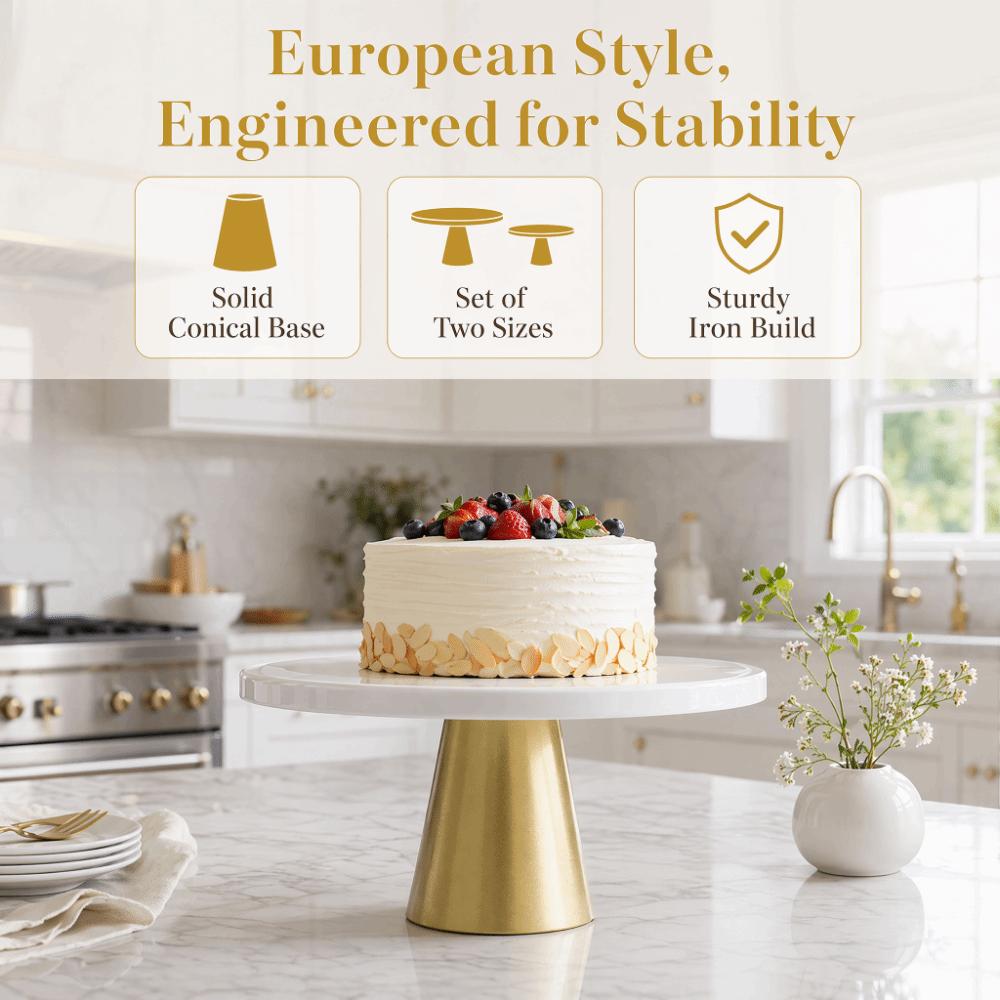 2pcs Round Dessert Display Stand Iron Cake Holder Smooth Cake Stand Set  Cake Display