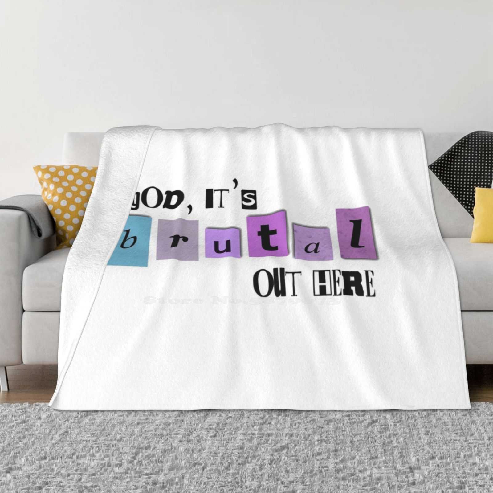 Brutal Ransom Lettering Trend Style Funny Fashion Soft Blanket I Hope Ur Ok Ollivia Rodrigo I Hope Ur Ok Sour I Hope That Ur 30x40in