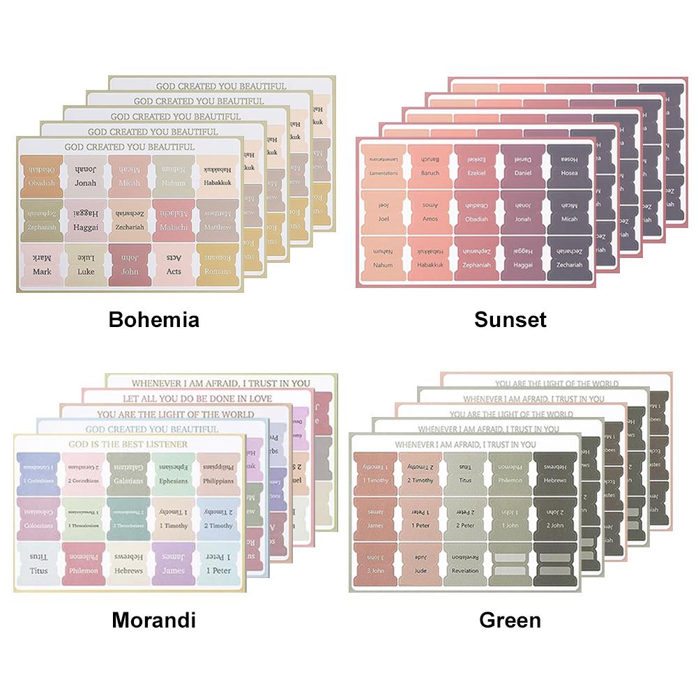 5 Blatt selbstklebende Papierregister, Lesezeichenaufkleber, Bibelregister-Etikettenaufkleber, großgedruckte laminierte Bibelregister zum Lernen und Lesen