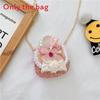 Bag Crossbody Kid With Pearl Handle And Flower Bear Rabbit Decoration