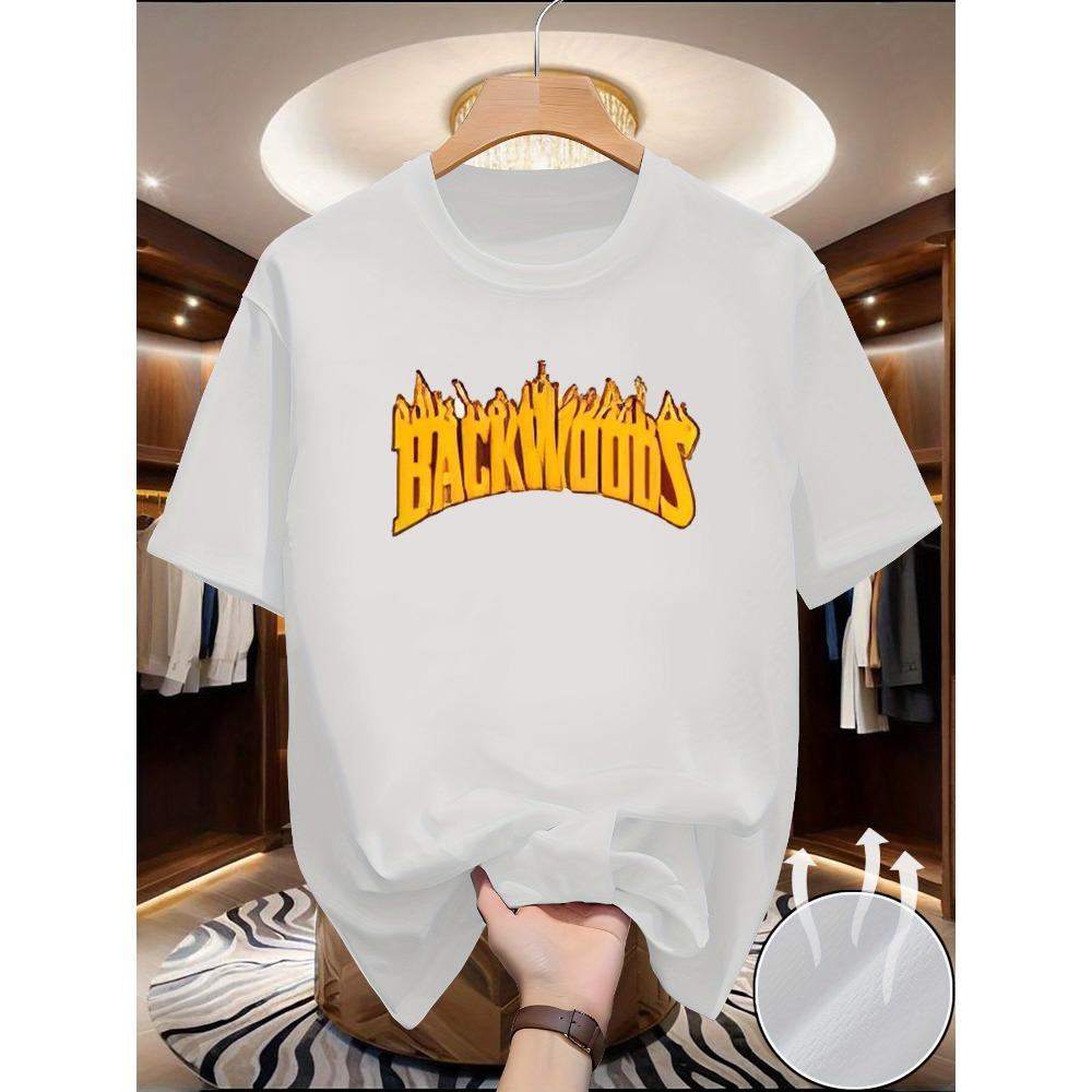Men's Summer Casual Style Loose and Comfortable Pattern Round-neck Short-sleeved T-shirt Top